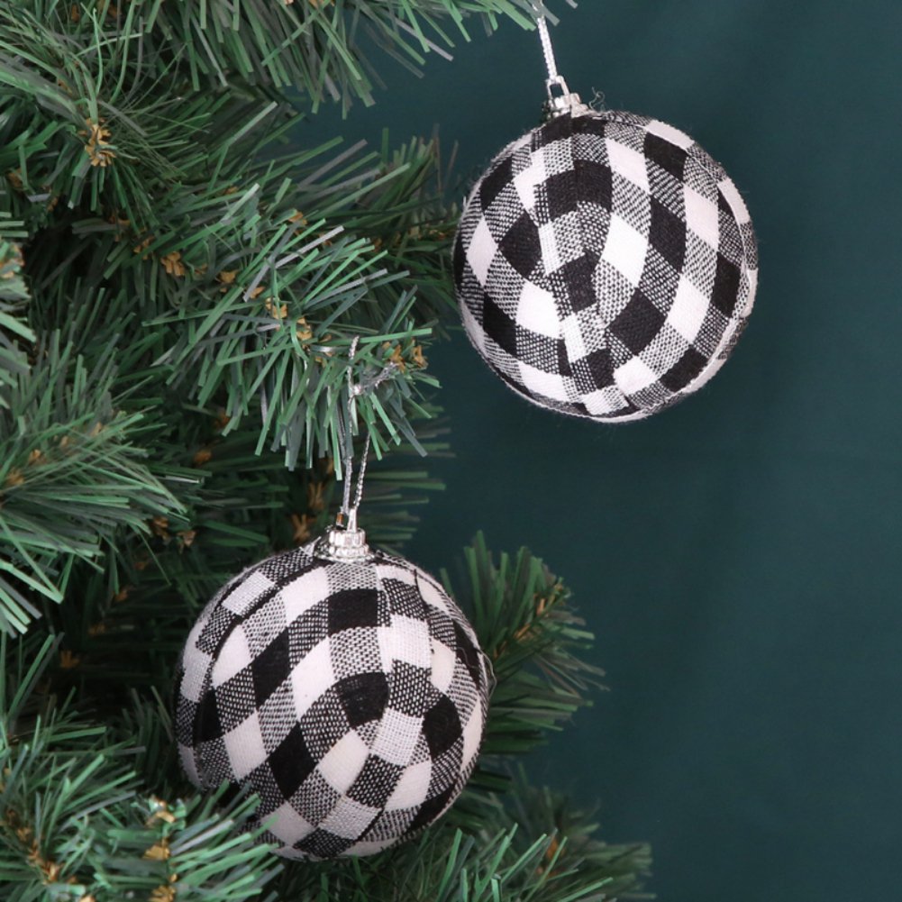 Rustikke Julekugler i Plaid – Sæt af 6 eller 24 til Hyggelig Juledekoration Julepynt Tech Butik