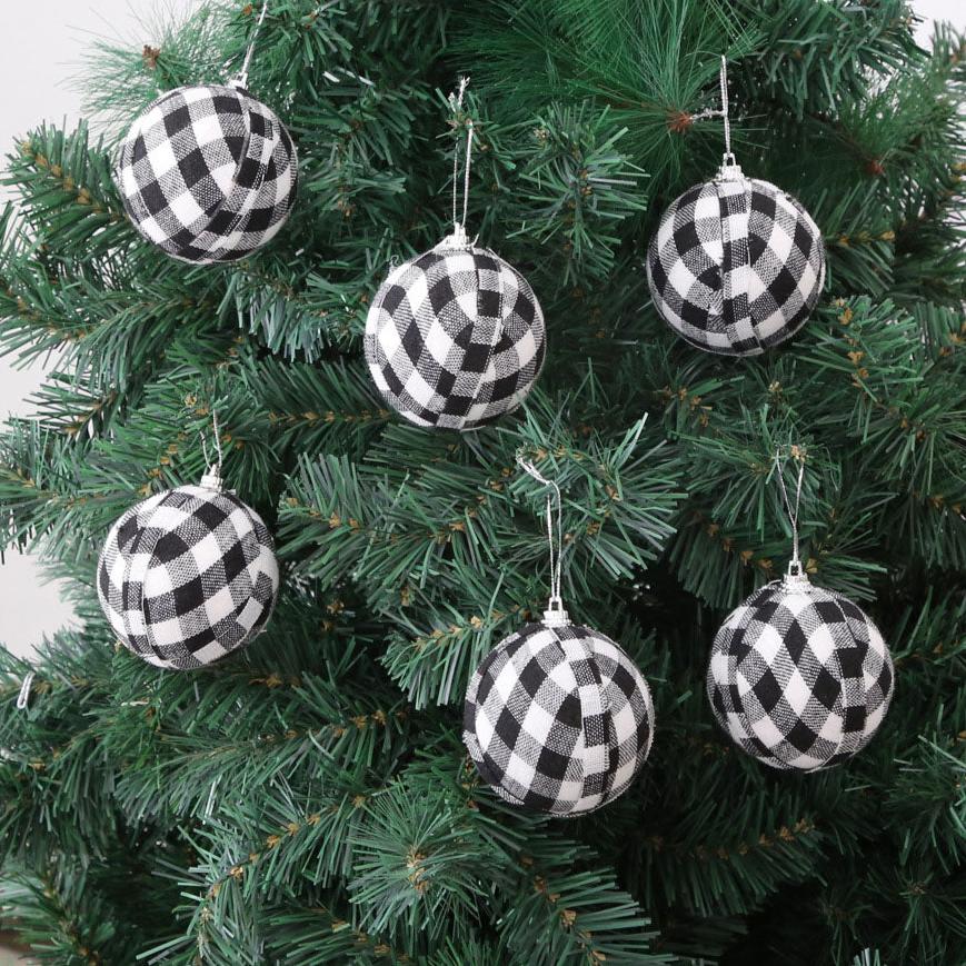 Rustikke Julekugler i Plaid – Sæt af 6 eller 24 til Hyggelig Juledekoration Julepynt Tech Butik