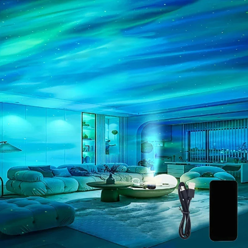Nordlysprojektor – RGB Stemningslys med Musik-synkronisering & Fjernbetjening Projector Tech Butik Nordlys