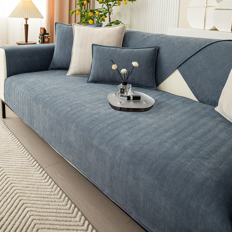 Sofaovertræk med Maksimal Beskyttelse – Hold Din Sofa Som Ny Home Decor Tech Butik Mørkeblå Enkelt sofa (70x70cm)