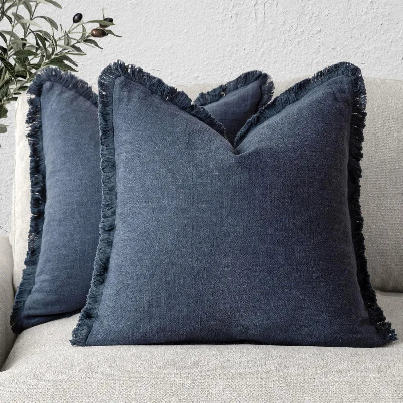 Dekorative Nordiske Flæse Pude Betræk – Elegant Komfort til Dit Hjem Cushions Tech Butik Blå 45*45cm
