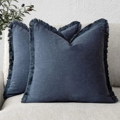 Dekorative Nordiske Flæse Pude Betræk – Elegant Komfort til Dit Hjem Cushions Tech Butik Blå 45*45cm