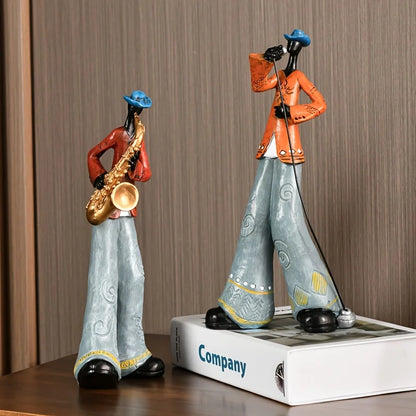 Resin Musikskulptur – Vintage Jazz Band Statue til Hjem & Kontor Sculptures & Figurines Tech Butik