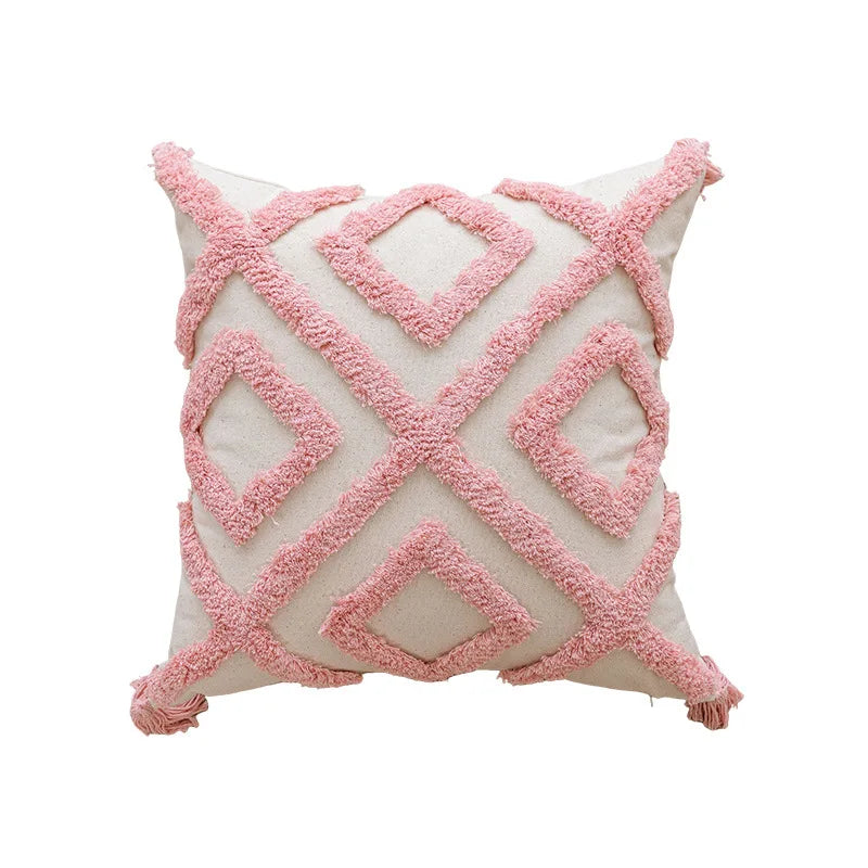 Moderne Løkke-Tuftede Pudebetræk – Stilfuld Geometrisk Broderi Pillows Tech Butik C-45X45CM Pudebetræk