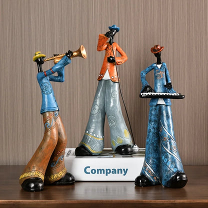 Resin Musikskulptur – Vintage Jazz Band Statue til Hjem & Kontor Sculptures & Figurines Tech Butik