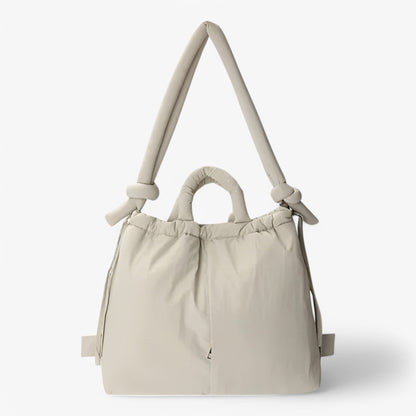 Puffer skuldertaske – Let, trendy komfort til hverdagsbrug Bags Tech Butik Beige