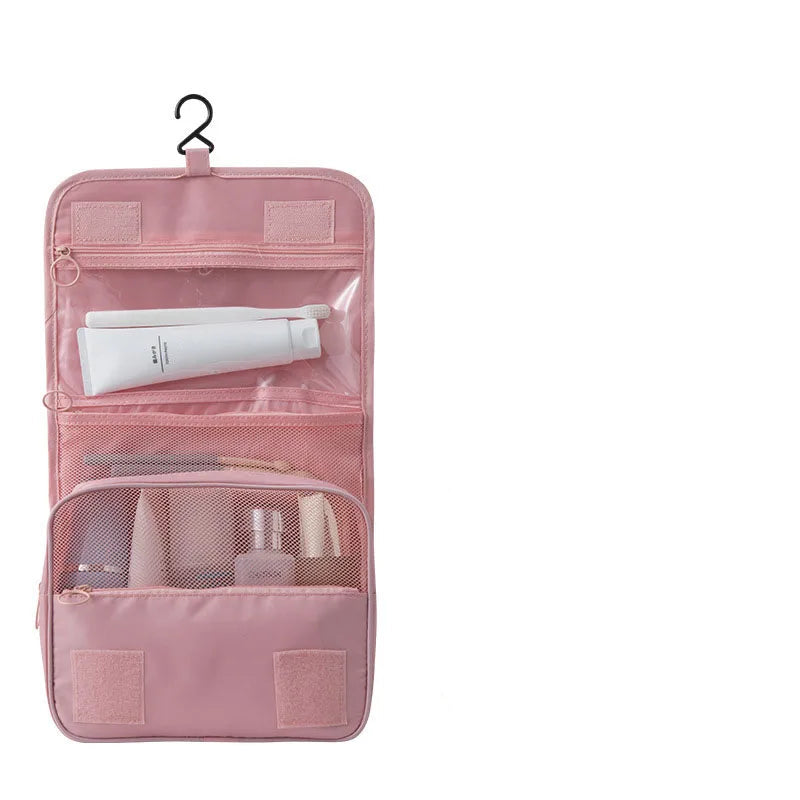 Hængende Rejsetaske til Toiletsager – Praktisk & Rummeligt Design Cosmetic & Toiletry Bags Tech Butik Lyserød