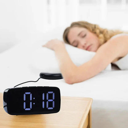 Vibrerende Vækkeur med Sengeryster og Dobbelt Vækkesystem Vibrating Alarm Clock Tech Butik