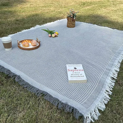 Boho Picnicmåtte med Kvast – Alsidig, Let og Stilfuld Picnicmåtte Picnic Blanket Tech Butik