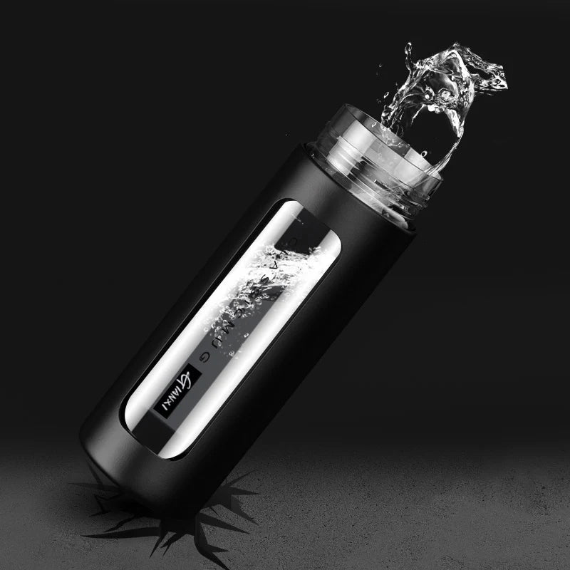 Dobbelvægget Glas Vandflaske med Låg – Isoleret Bærbar Tekop og Kaffekop kitchen accessory Tech Butik