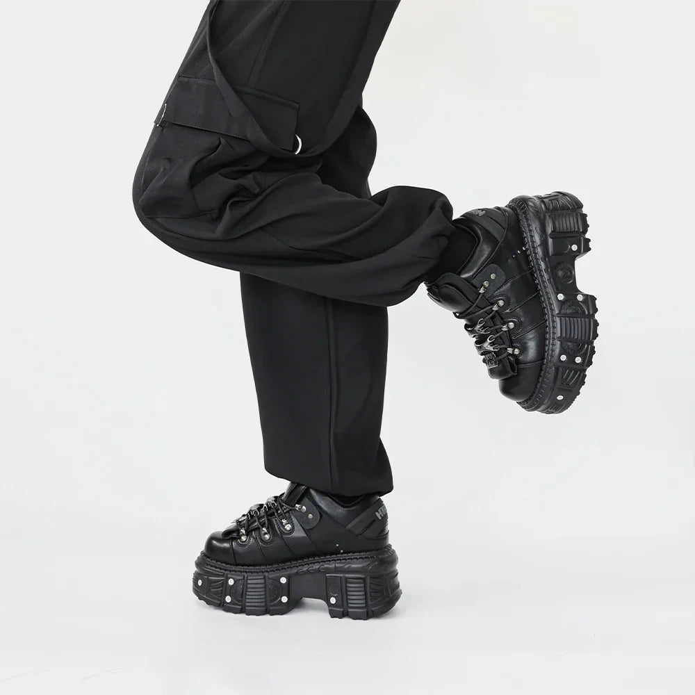 Damesko med Snørebånd – Modige Punk-Platforms med Kantet Stil Shoes Tech Butik