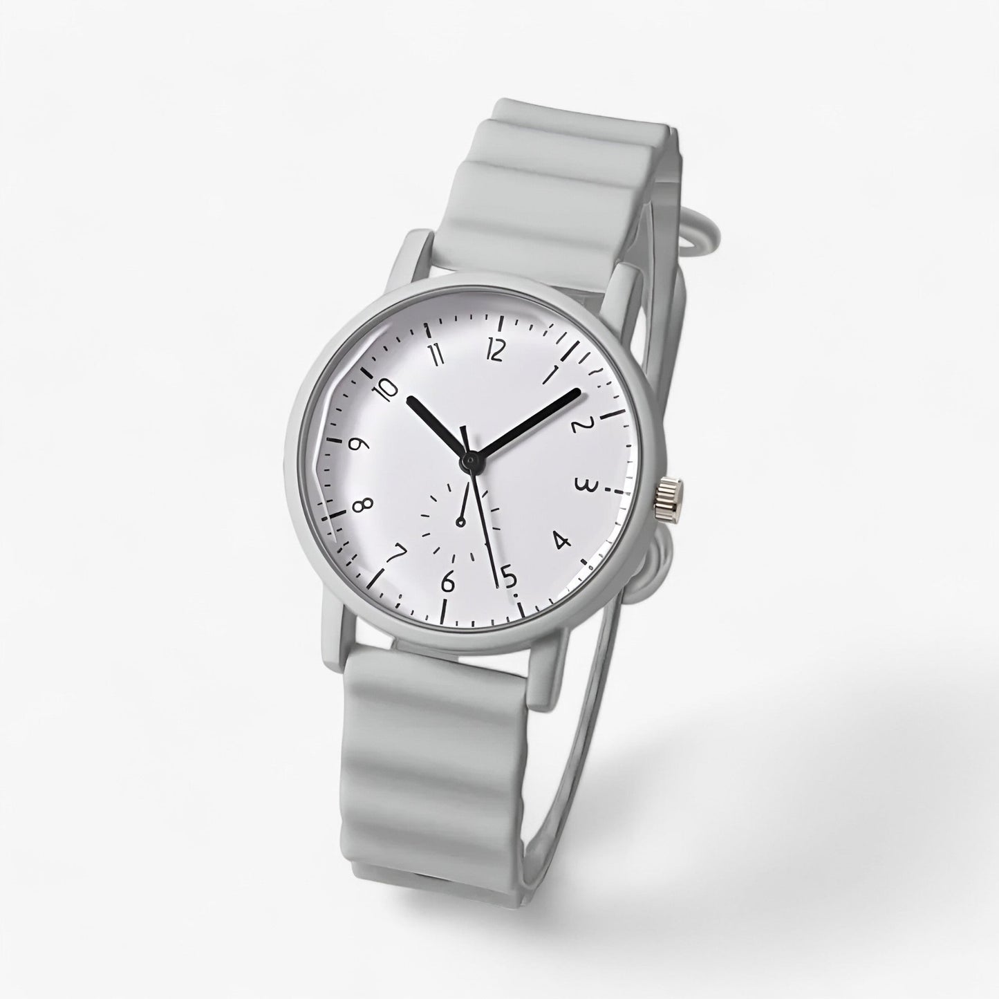 Farverigt Quartz Ur – Stilfuld Silikonerem til Hverdags-elegance Tech Butik Grå