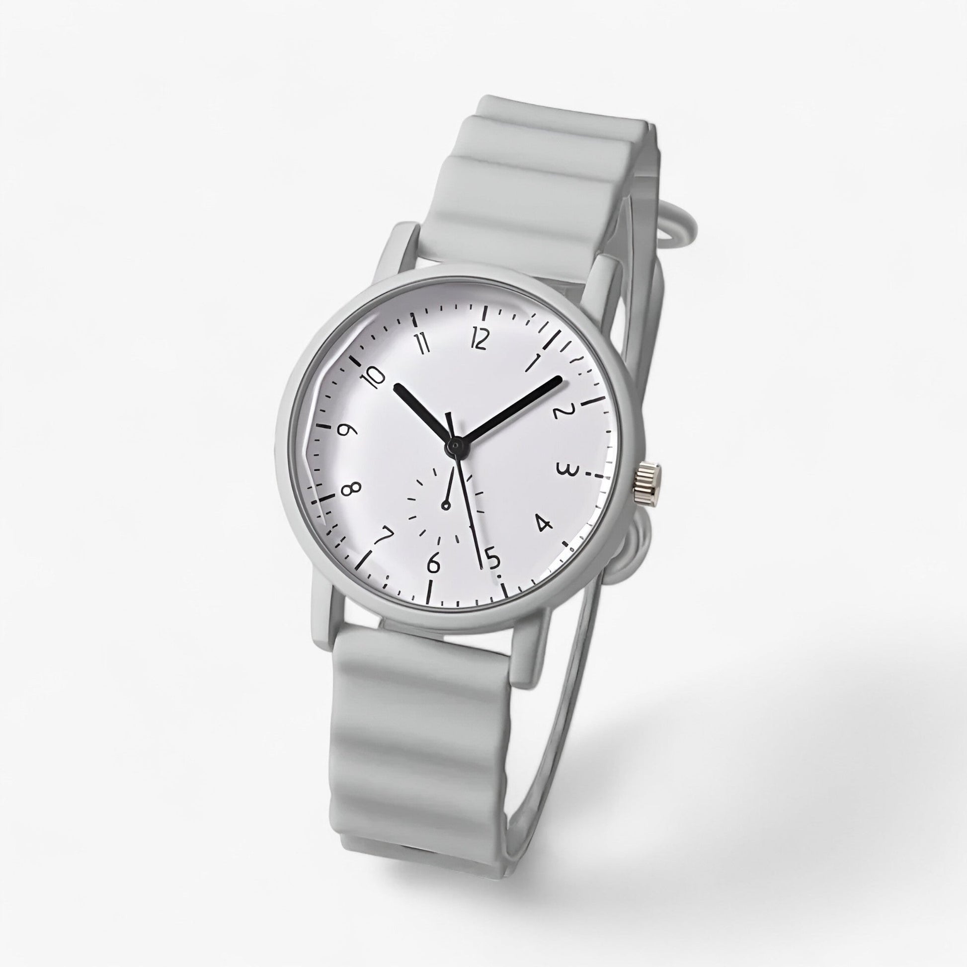 Farverigt Quartz Ur – Stilfuld Silikonerem til Hverdags-elegance Tech Butik Grå