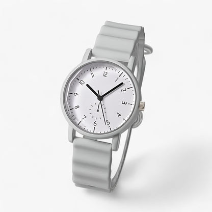 Farverigt Quartz Ur – Stilfuld Silikonerem til Hverdags-elegance Tech Butik Grå