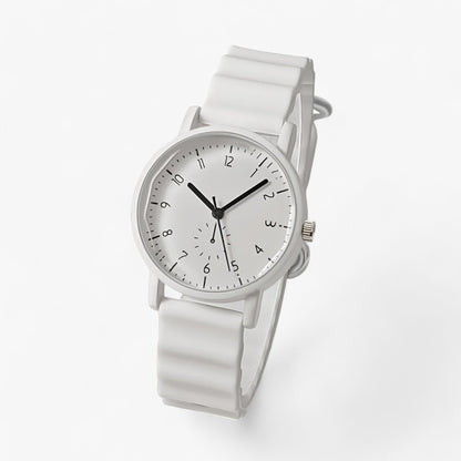 Farverigt Quartz Ur – Stilfuld Silikonerem til Hverdags-elegance Tech Butik Hvid