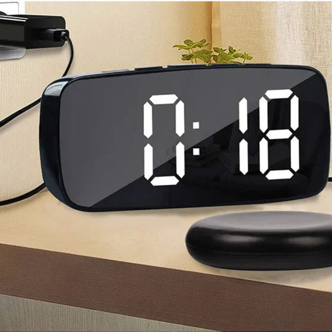 Vibrerende Vækkeur med Sengeryster og Dobbelt Vækkesystem Vibrating Alarm Clock Tech Butik