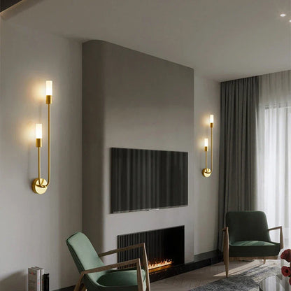 Minimalistisk Guld-Sort Væglampe – Stilfuldt Indendørs Accentlys Lamps & Lighting Tech Butik