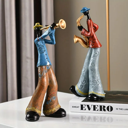 Resin Musikskulptur – Vintage Jazz Band Statue til Hjem & Kontor Sculptures & Figurines Tech Butik