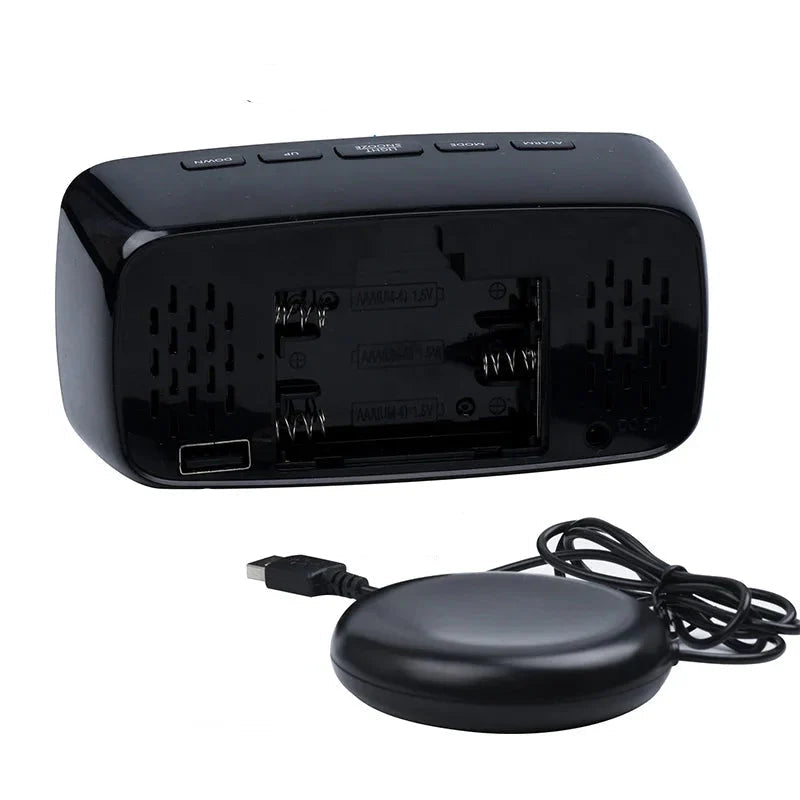 Vibrerende Vækkeur med Sengeryster og Dobbelt Vækkesystem Vibrating Alarm Clock Tech Butik