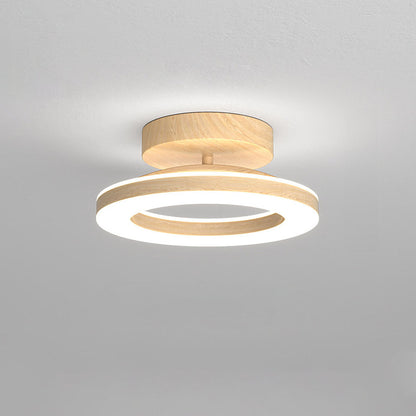 Elegant Rund LED Loftlampe – Slank Belysning til Din Entré Ceiling Light Tech Butik Træ D20x H13cm Hvidt Lys