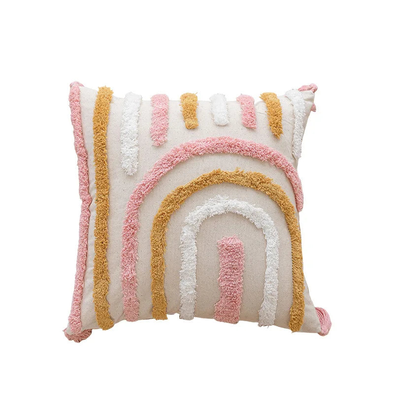 Moderne Løkke-Tuftede Pudebetræk – Stilfuld Geometrisk Broderi Pillows Tech Butik B-45X45CM Pudebetræk