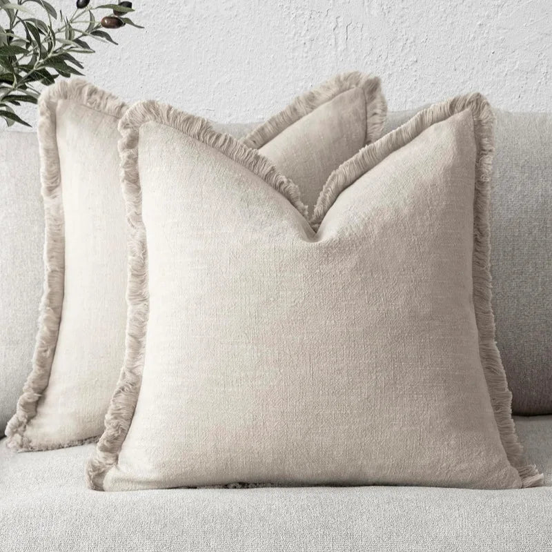 Dekorative Nordiske Flæse Pude Betræk – Elegant Komfort til Dit Hjem Cushions Tech Butik Beige 45*45cm