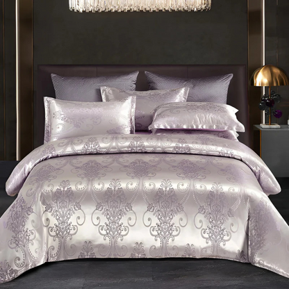 Satin Chic Blomsterprint Dynebetrækssæt for Luksuriøs Soveværelseskomfort & Stil Sengetøj Tech Butik Sølv 150 x 200 cm
