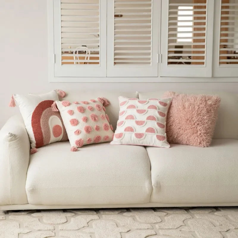 Moderne Løkke-Tuftede Pudebetræk – Stilfuld Geometrisk Broderi Pillows Tech Butik