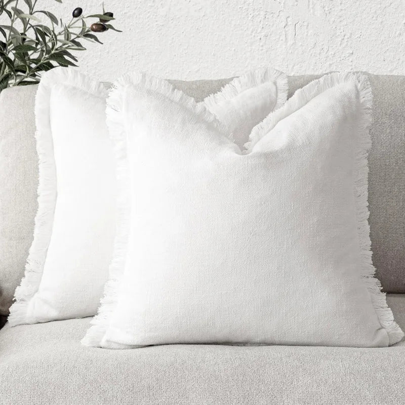 Dekorative Nordiske Flæse Pude Betræk – Elegant Komfort til Dit Hjem Cushions Tech Butik Hvid 45*45cm