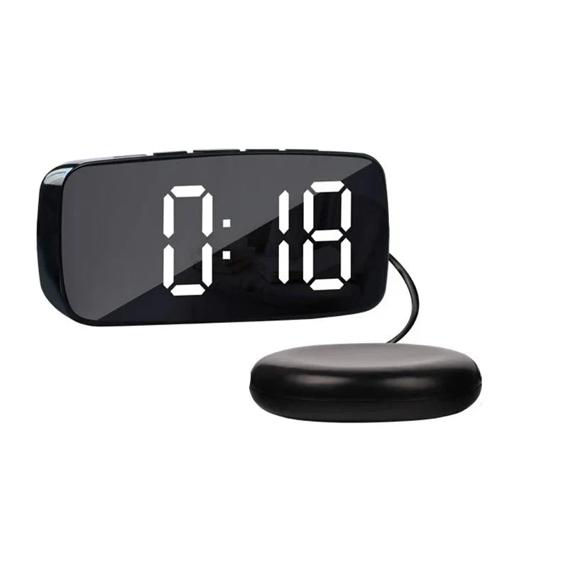 Vibrerende Vækkeur med Sengeryster og Dobbelt Vækkesystem Vibrating Alarm Clock Tech Butik