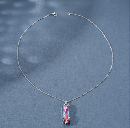 Regnbue Sten Træ Halskæde – Farverigt Symbol på Vækst & Harmoni Necklace Tech Butik