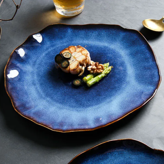 Sæt med Keramiktallerkener – Luksuriøse Spiseelementer til Kunstnerisk Livsstil Kitchen Accessories Tech Butik