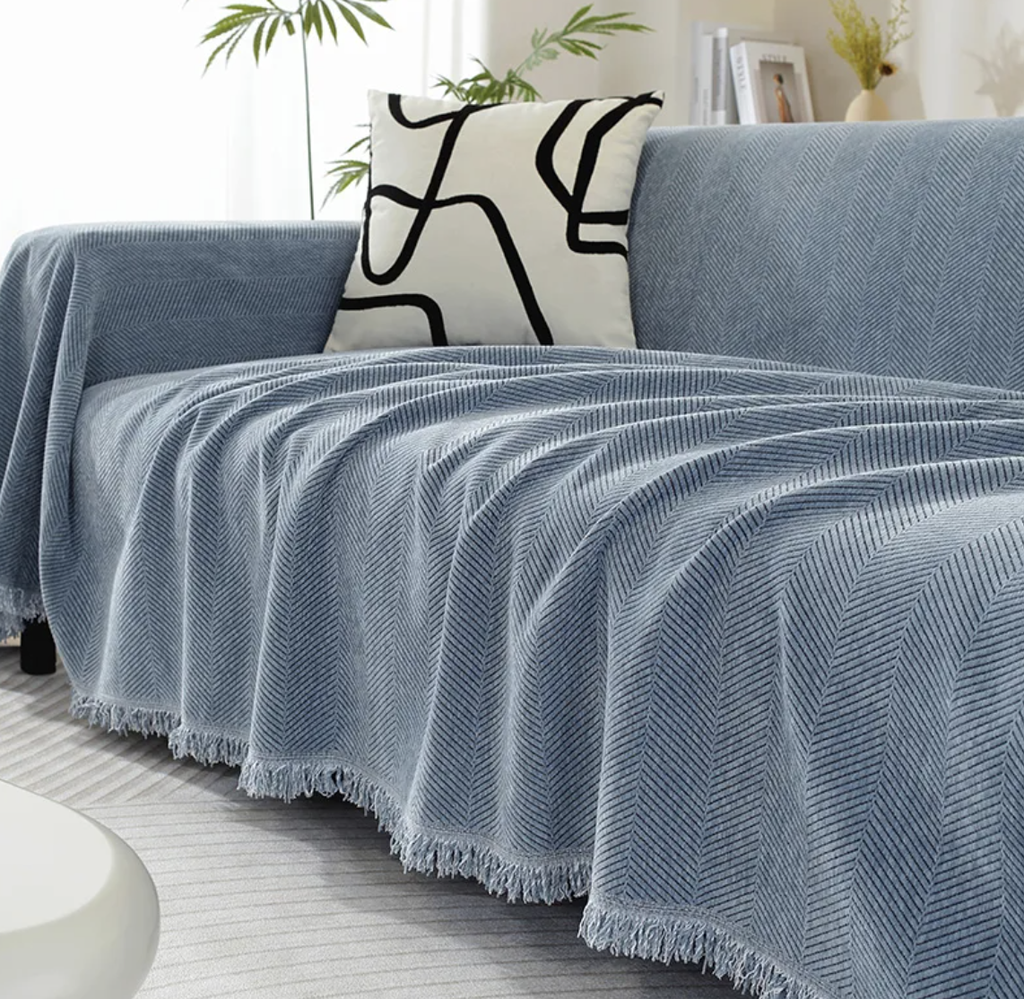 Elegant Chenille Sofabetræk – Blød Følelse med Stilfulde Frynser Sofa Covers Tech Butik