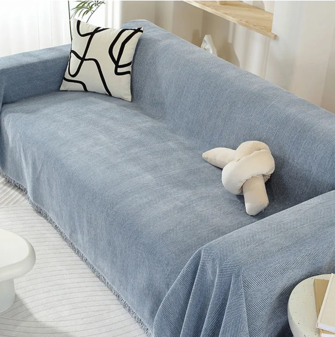 Elegant Chenille Sofabetræk – Blød Følelse med Stilfulde Frynser Sofa Covers Tech Butik