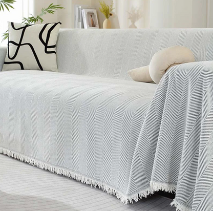 Elegant Chenille Sofabetræk – Blød Følelse med Stilfulde Frynser Sofa Covers Tech Butik