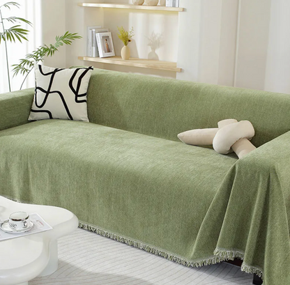 Elegant Chenille Sofabetræk – Blød Følelse med Stilfulde Frynser Sofa Covers Tech Butik