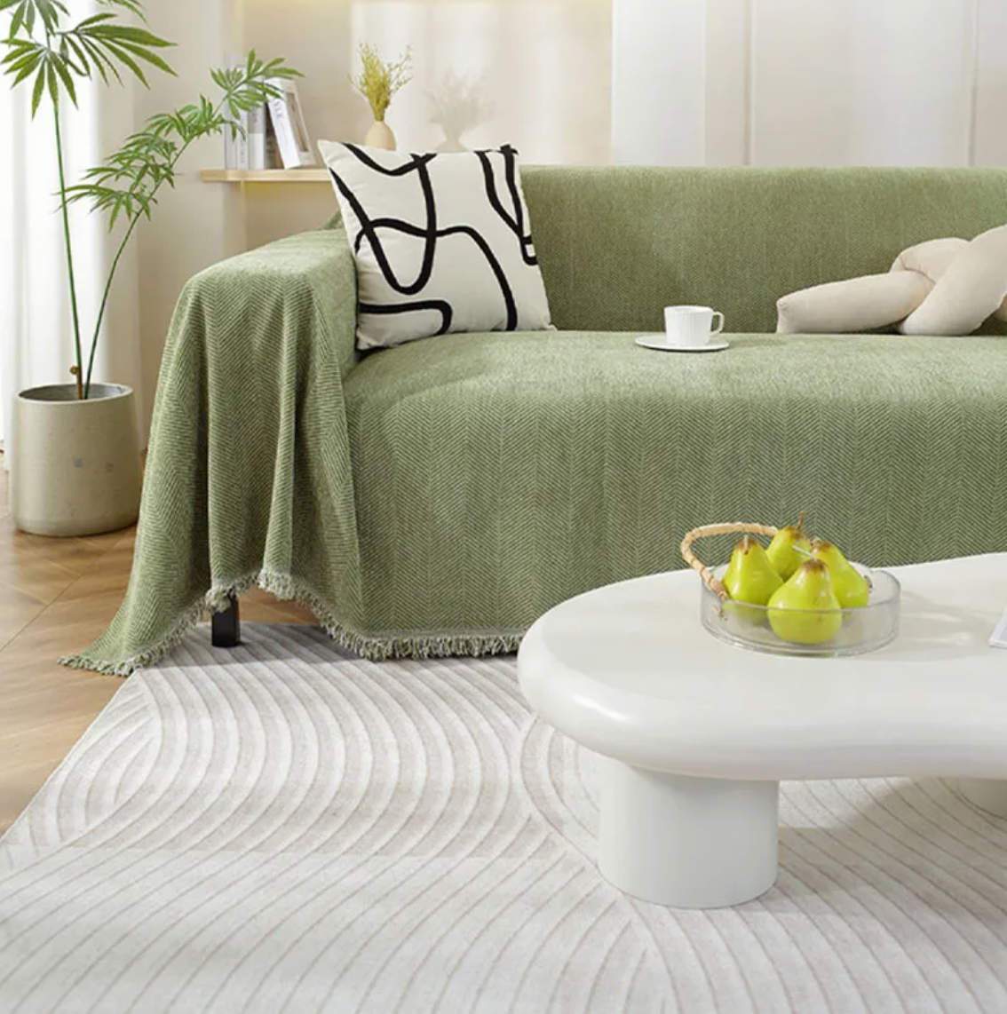 Elegant Chenille Sofabetræk – Blød Følelse med Stilfulde Frynser Sofa Covers Tech Butik