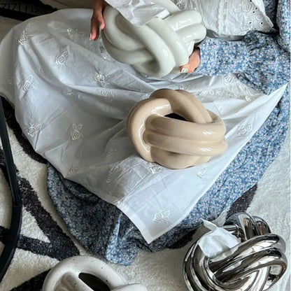 Moderne Keramisk Knude Silkepapiræske – Dekorativ Opbevaring af Servietter i Porcelæn Home & Decor Tech Butik