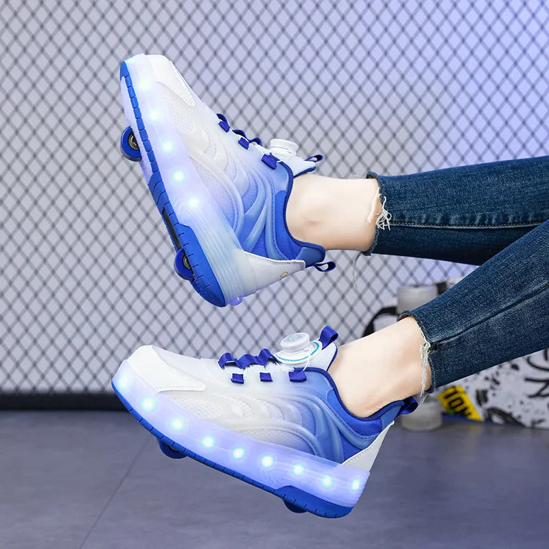 LED Roller Skate Sko til Børn – Skate Sko med Lys, USB-Opladelige Hjul og Komfortabel Pasform LED Licht Roller Skate Schoenen voor Kinderen – Verlichte Sneakers voor Jongens en Meisjes met USB Oplaadbare Wielen Tech Butik