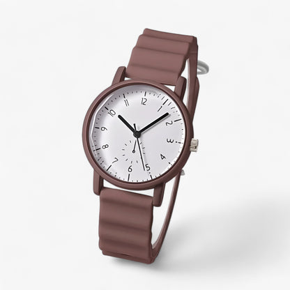 Farverigt Quartz Ur – Stilfuld Silikonerem til Hverdags-elegance Tech Butik Brun