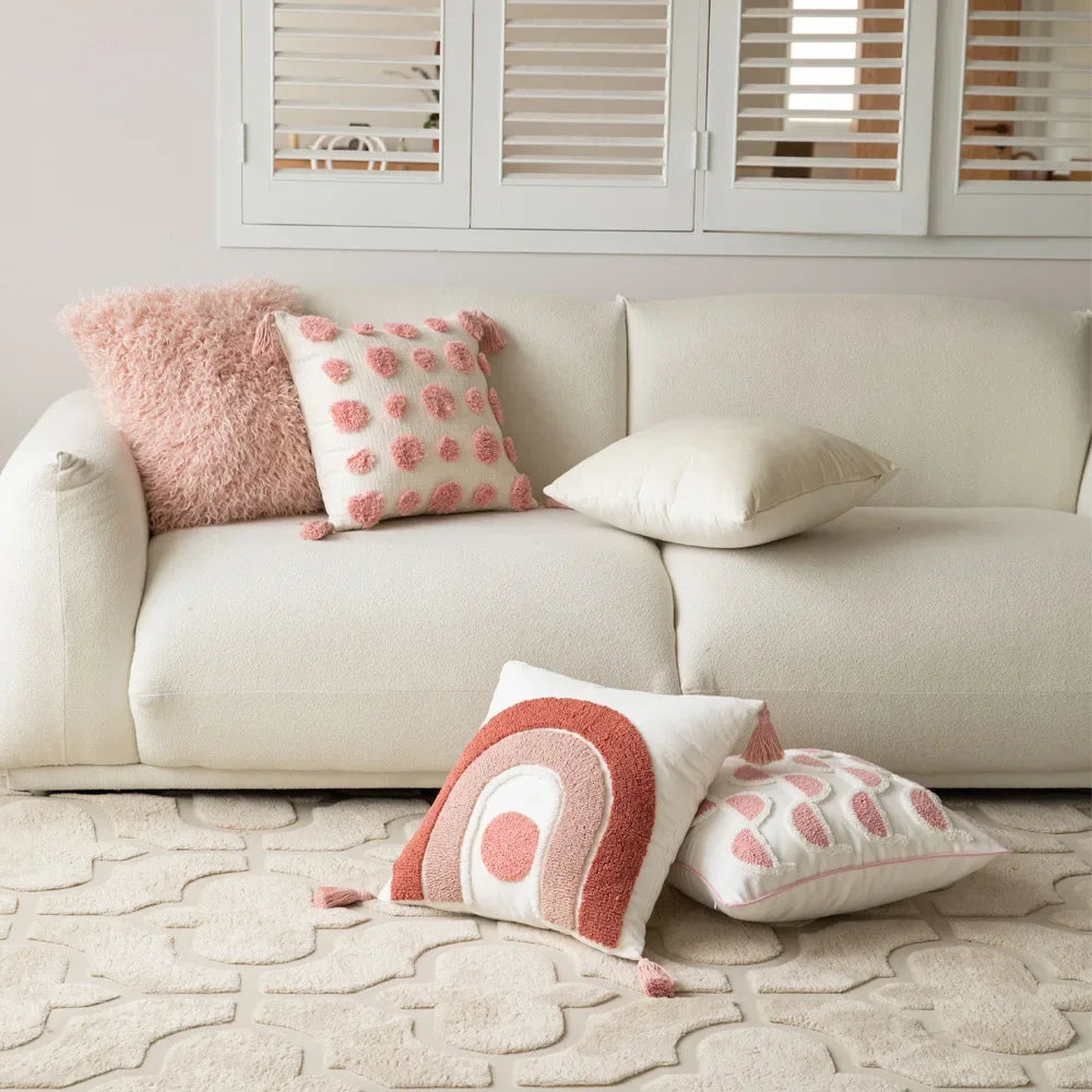 Moderne Løkke-Tuftede Pudebetræk – Stilfuld Geometrisk Broderi Pillows Tech Butik