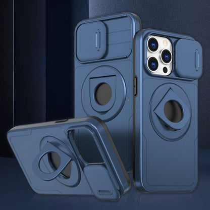 Beskytter Stødsikkert Cover – Multifunktionelt Stativdesign Mobiltelefoncovers Tech Butik Blå iPhone 15 Pro Max
