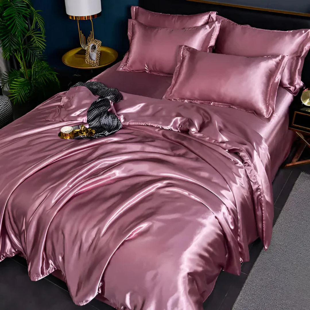 Luksus Dynebetræk i Silke-look – Blødt, Åndbart & Hypoallergent Sengetøj Tech Butik Rosé 150 x 200 cm