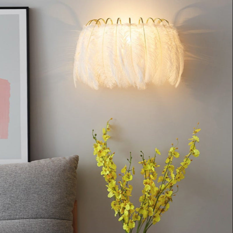 Skandinavisk Fjeder Væglampe med Blødt Lys Væglamper Tech Butik Hvid D