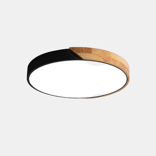 Skandinavisk Træ LED Loftlampe til Moderne Indretning Loftlamper Tech Butik Sort D23 cm Standard