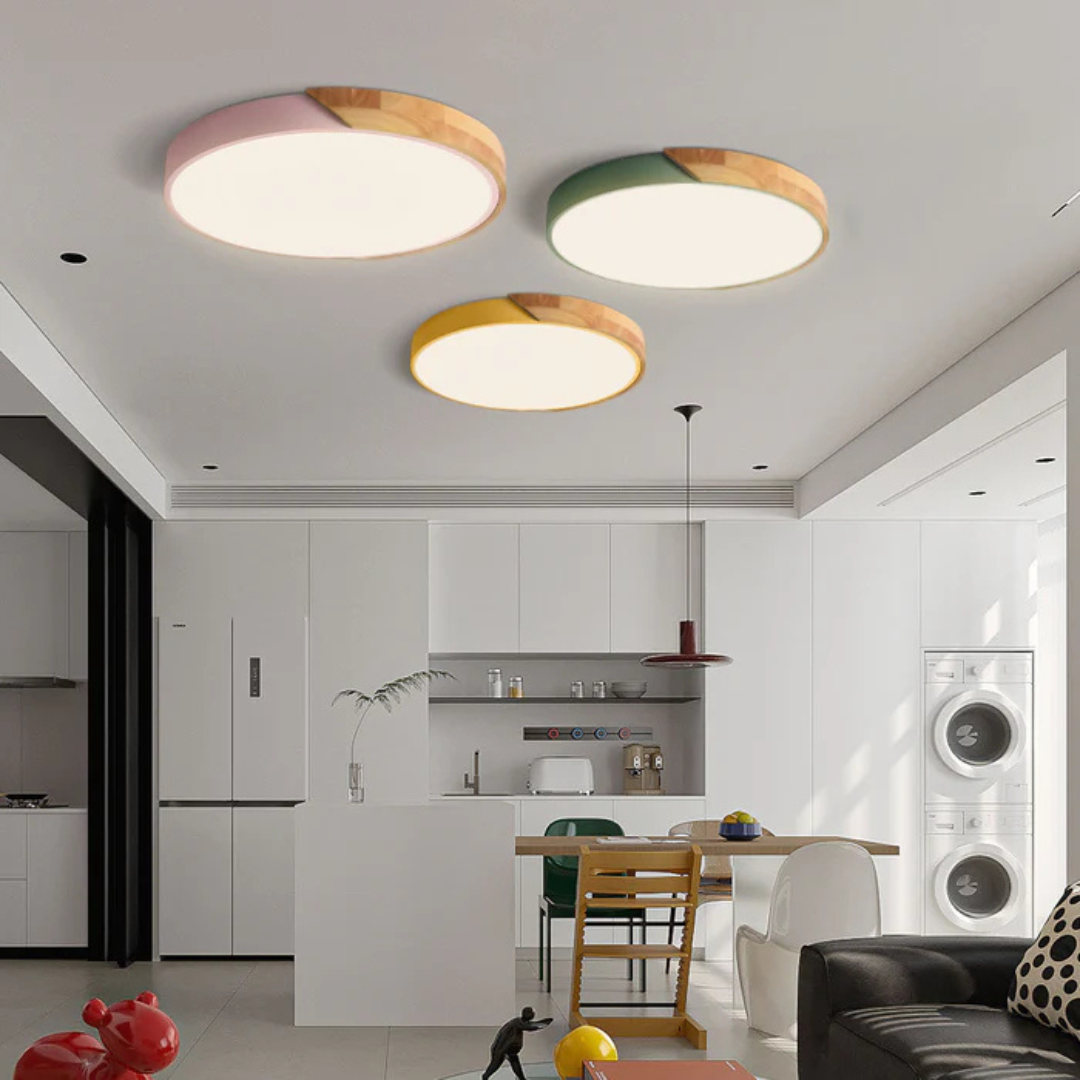 Skandinavisk Træ LED Loftlampe til Moderne Indretning Loftlamper Tech Butik
