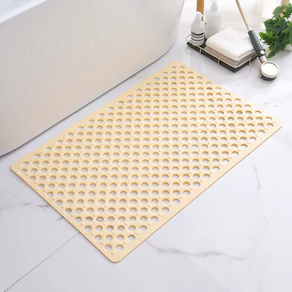 Skridsikker Badeværelsesmåtte i Blødt Materiale – Hygiejnisk Brusemåtte for Sikkerhed og Komfort Badeværelsesmåtter Tech Butik Gul Mellem størrelse (43X75Cm)