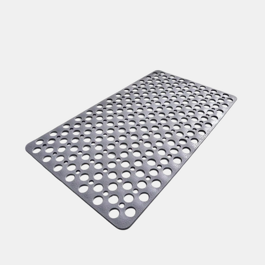 Skridsikker Badeværelsesmåtte i Blødt Materiale – Hygiejnisk Brusemåtte for Sikkerhed og Komfort Badeværelsesmåtter Tech Butik Grå Mellem størrelse (43X75Cm)