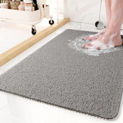 Skridsikker Brusemåtte - Hurtigttørrende Hygiejnisk Badeværelsesmåtte for Sikkerhed og Komfort Badeværelsesmåtter Tech Butik Grå Lille (40x60 cm)