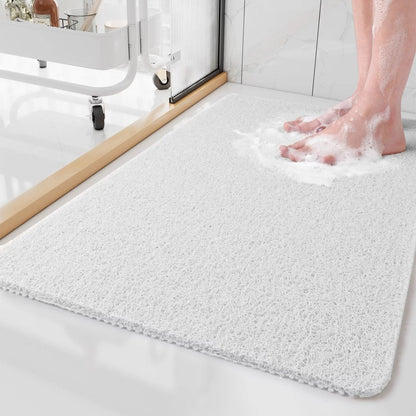 Skridsikker Brusemåtte - Hurtigttørrende Hygiejnisk Badeværelsesmåtte for Sikkerhed og Komfort Badeværelsesmåtter Tech Butik Hvid Lille (40x60 cm)